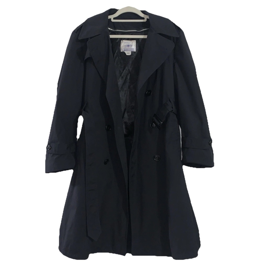 VTG American Apparel Black Trench Coat DSCP‎ Army Men's 42XS Black Military USA